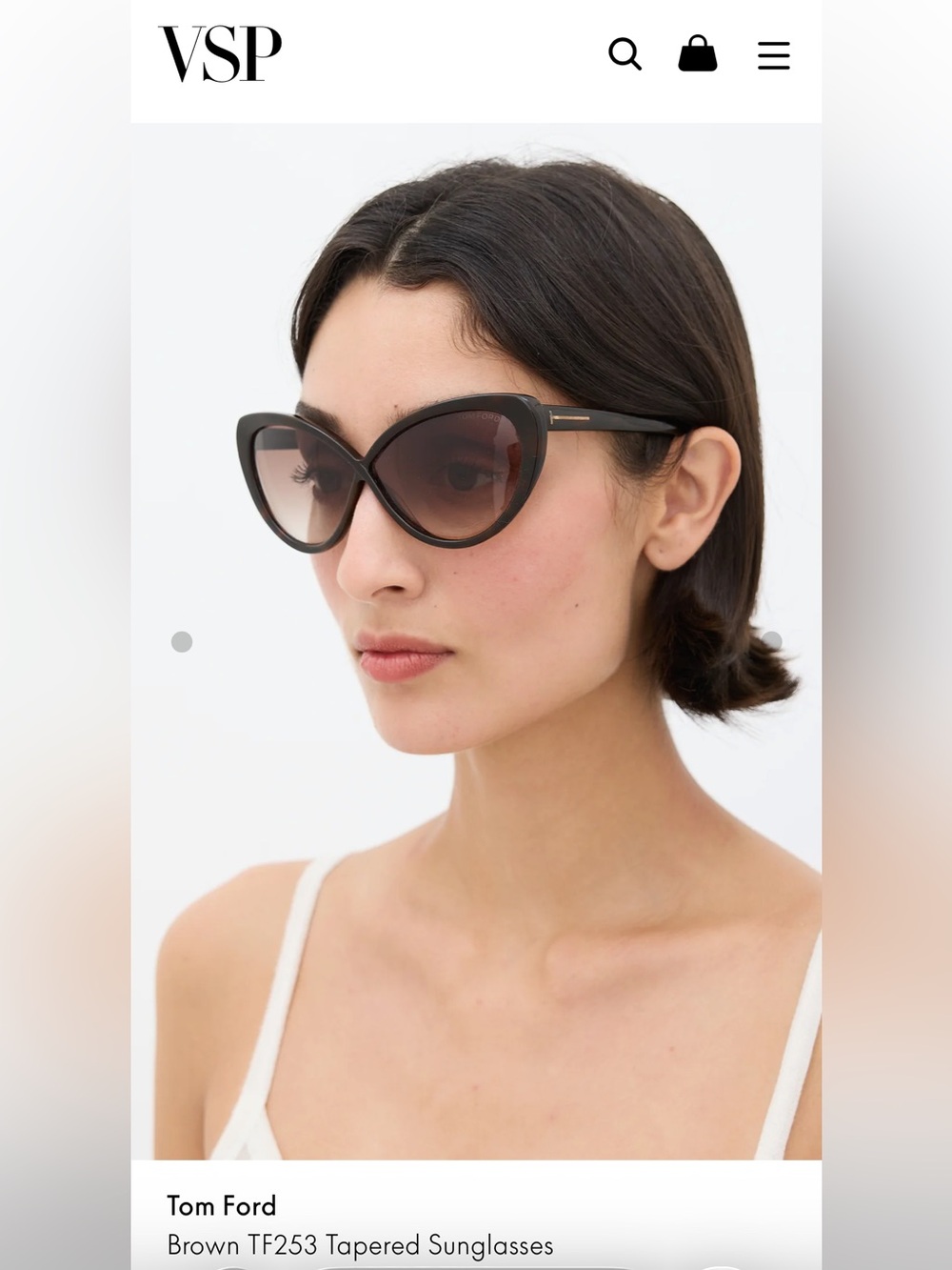 Tom Ford Women's Cat-Eye Sunglasses - Dark Brown Gradient with Gold Temples